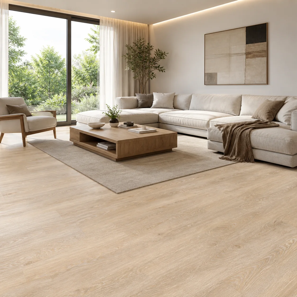 Caramel Machiato LVP flooring material color sample available from FIR Flooring and Stairs